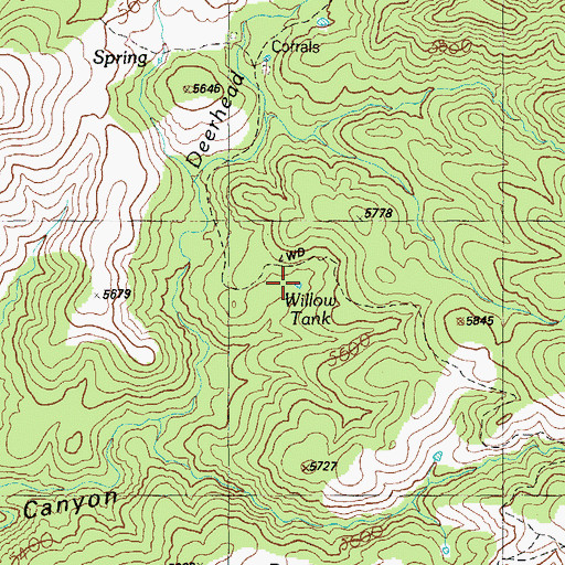 Topographic Map of Willow Tank, AZ