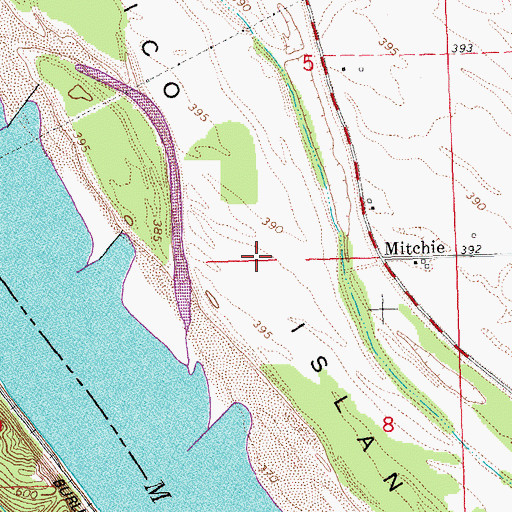 Topographic Map of Calico Island, IL