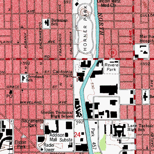 Topographic Map of California Park, IL