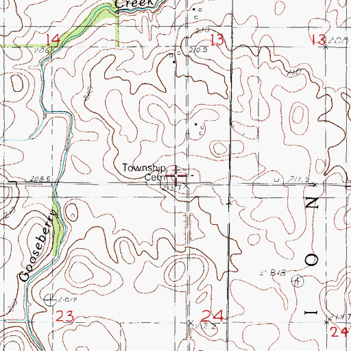 Topographic Map of Union Cemetery, IL
