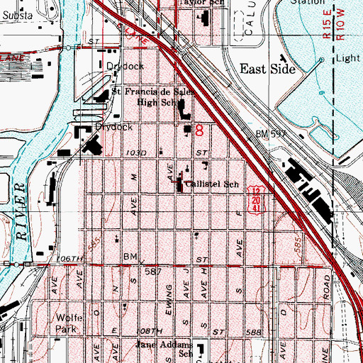 Topographic Map of Gallistel Language Academy, IL
