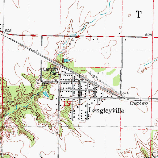 Topographic Map of Langleyville, IL