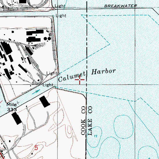 Topographic Map of Calumet Harbor, IL