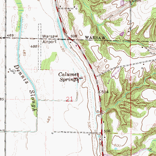 Topographic Map of Calumet Springs, IL