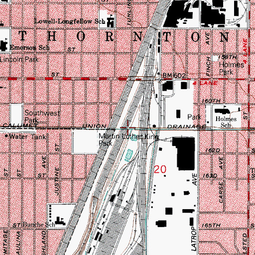 Topographic Map of Calumet Union Drainage Canal, IL
