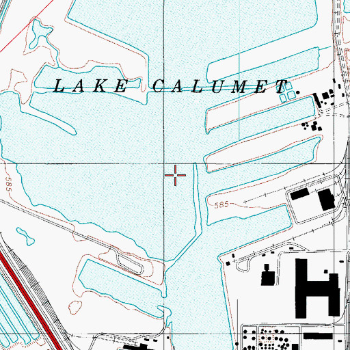 Topographic Map of Lake Calumet, IL