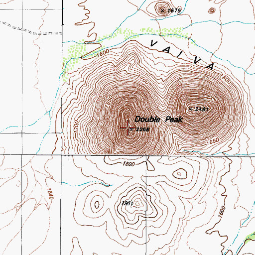 Topographic Map of Double Peak, AZ