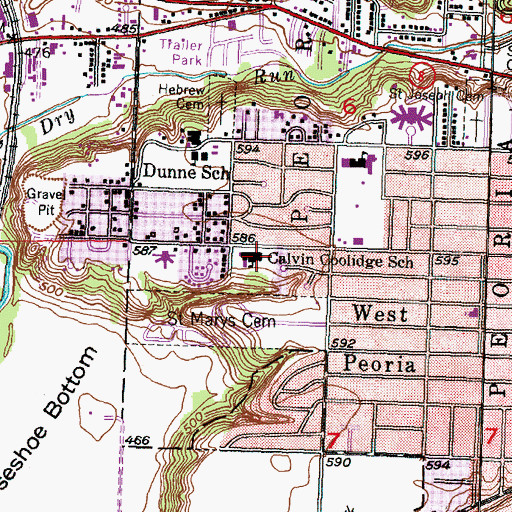 Topographic Map of Calvin Coolidge Middle School, IL