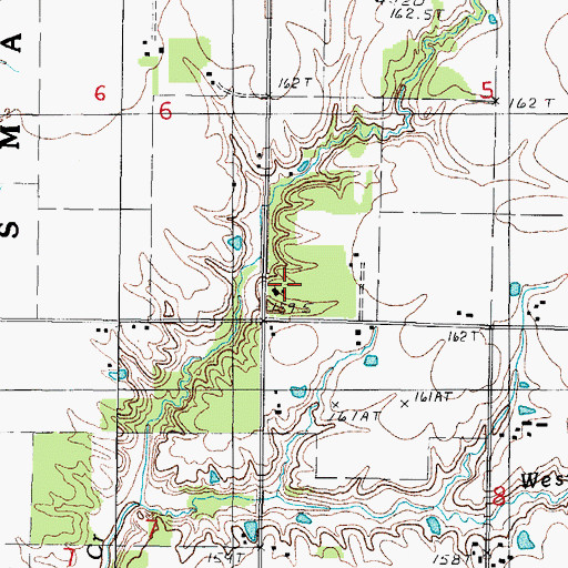 Topographic Map of Calvin School (historical), IL
