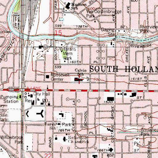 Topographic Map of Calvin Christian School, IL