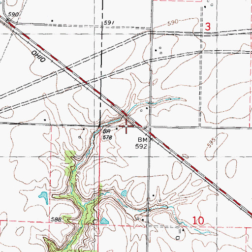 Topographic Map of Camelsburg School (historical), IL