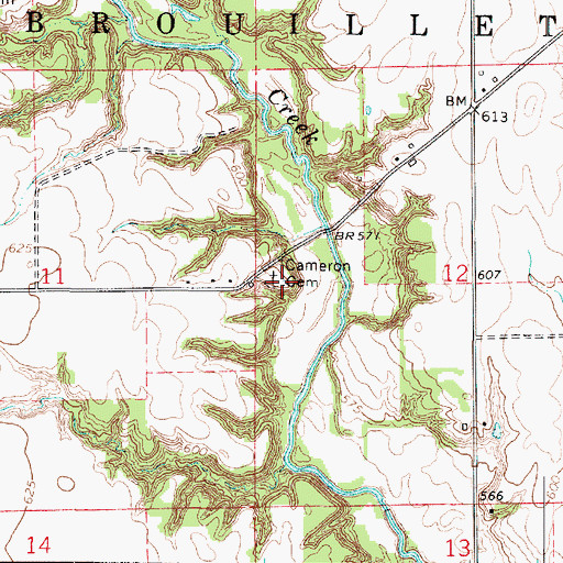 Topographic Map of Cameron Cemetery, IL