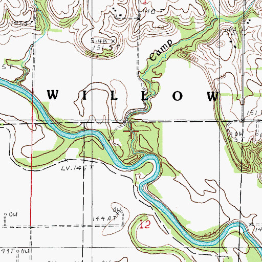 Topographic Map of Camp Creek, IL