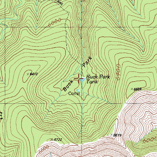 Topographic Map of Buck Park Tank, AZ