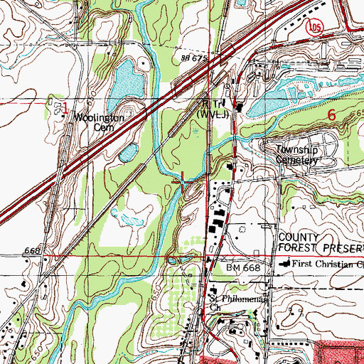 Topographic Map of Camp Creek, IL