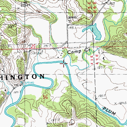 Topographic Map of Camp Creek, IL