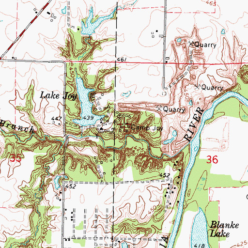 Topographic Map of Camp Joy, IL