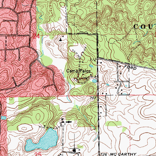 Topographic Map of Camp Palos, IL