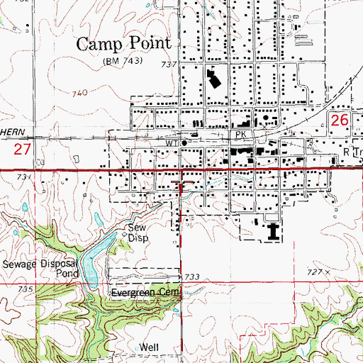 Topographic Map of Camp Point, IL