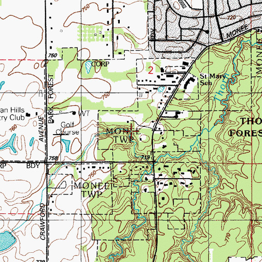 Topographic Map of Camp Pompeii, IL