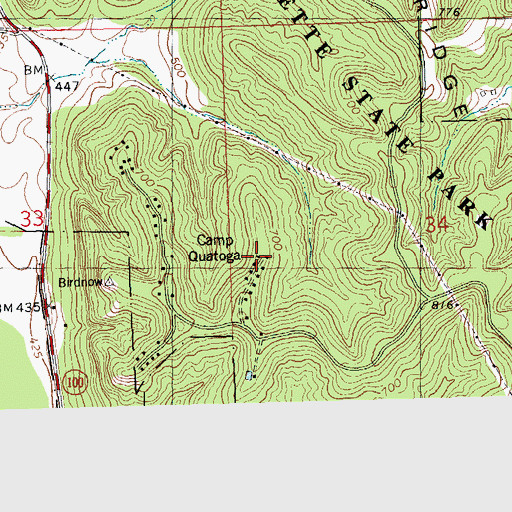 Topographic Map of Camp Quatoga, IL