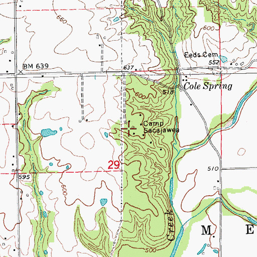 Topographic Map of Camp Sacajawea, IL