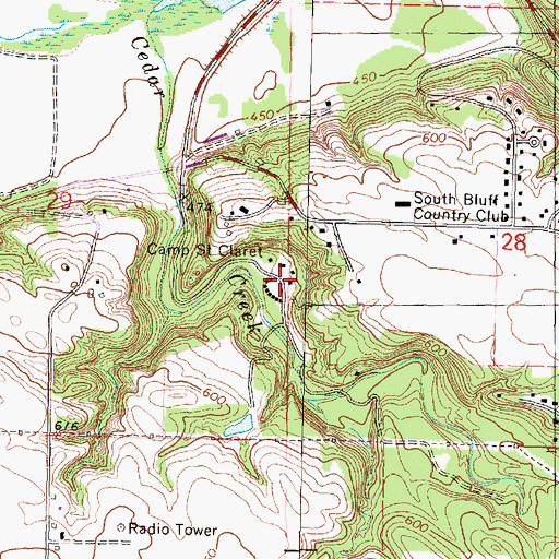 Topographic Map of Camp Saint Claret, IL