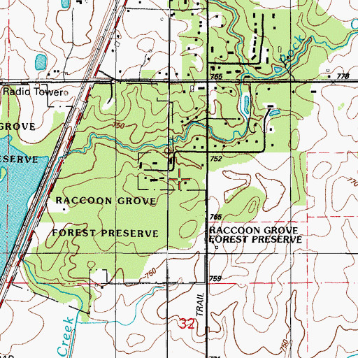 Topographic Map of Camp Thompson, IL