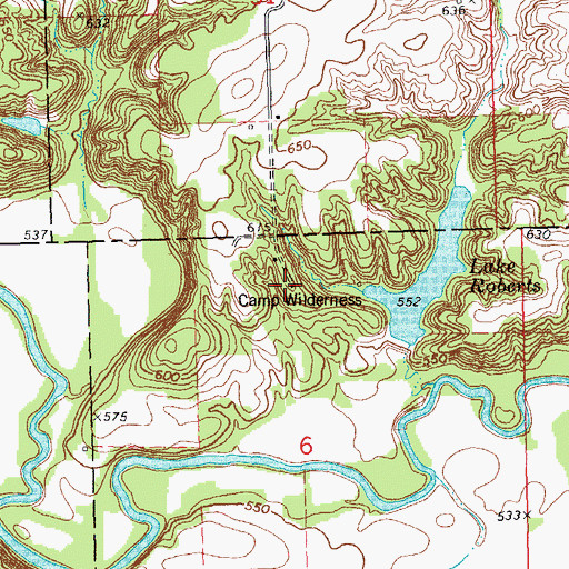 Topographic Map of Camp Wilderness, IL