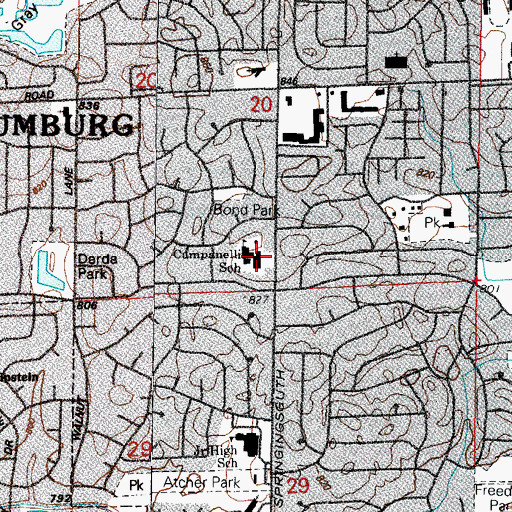 Topographic Map of Campanelli Elementary School, IL