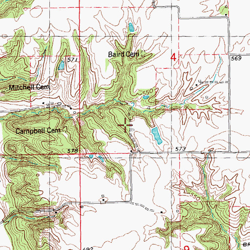 Topographic Map of Campbell Hall School (historical), IL
