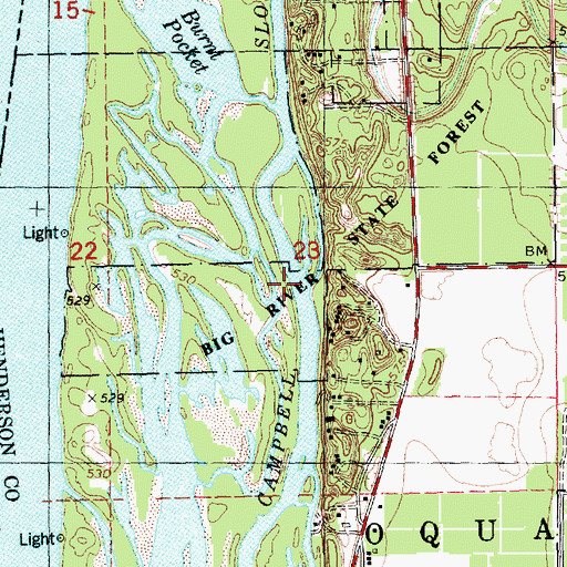 Topographic Map of Campbell Slough, IL