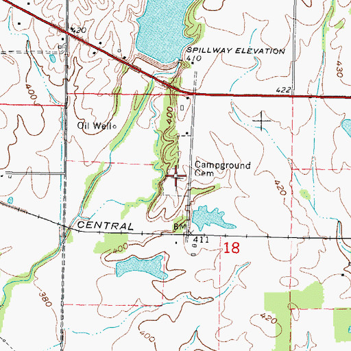 Topographic Map of Campground Cemetery, IL