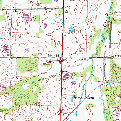 Topographic Map of Cana Church, IL
