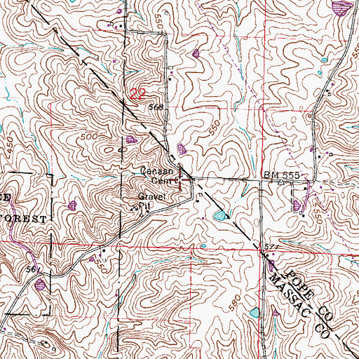 Topographic Map of Canaan Cemetery, IL