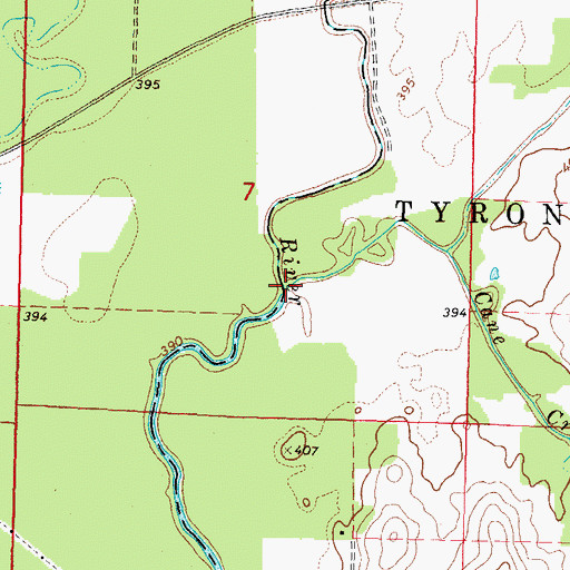 Topographic Map of Cane Creek, IL