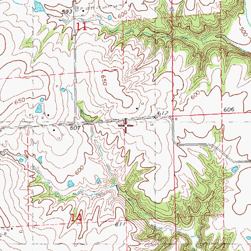 Topographic Map of Cane Hill School (historical), IL