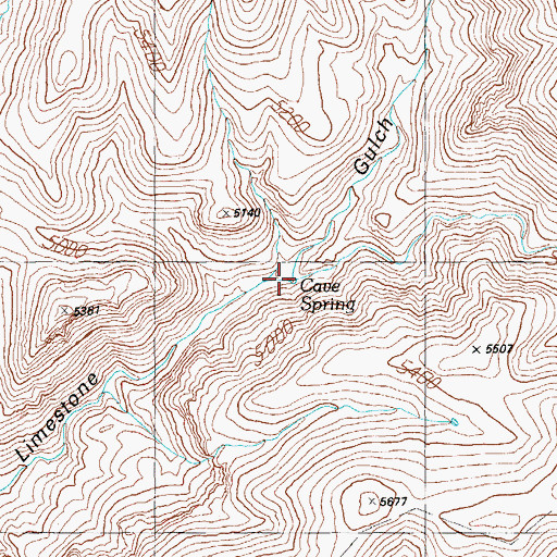 Topographic Map of Cave Spring, AZ