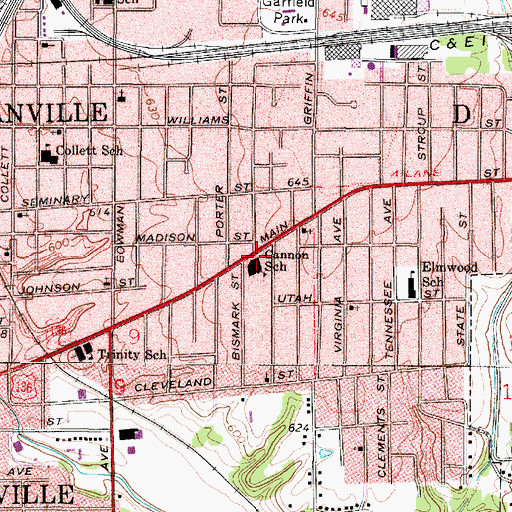 Topographic Map of Cannon Elementary School, IL