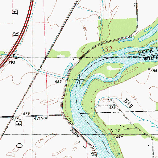 Topographic Map of Canoe Creek, IL