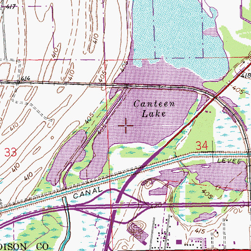 Topographic Map of Canteen Lake, IL