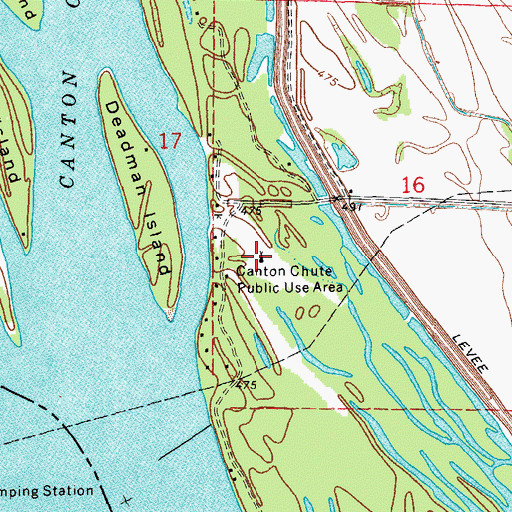 Topographic Map of Canton Chute Public Use Area, IL