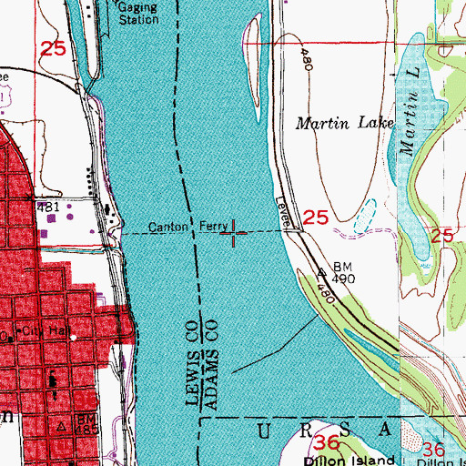 Topographic Map of Canton Ferry, IL