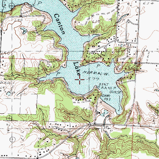 Topographic Map of Canton Lake, IL