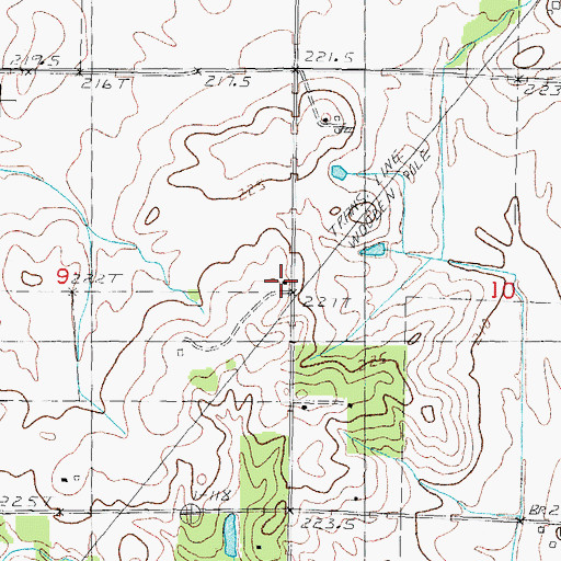 Topographic Map of Cards Grove School (historical), IL