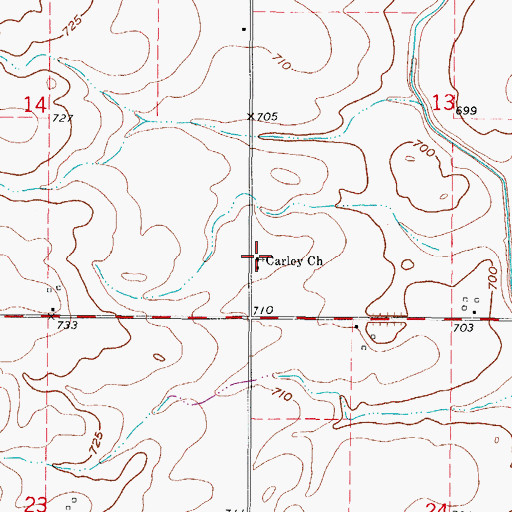 Topographic Map of Carley Church, IL