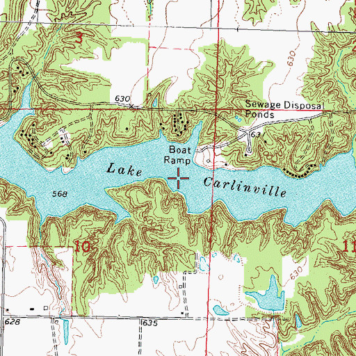 Topographic Map of Lake Carlinville, IL