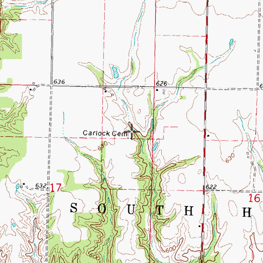 Topographic Map of Cearlock Cemetery, IL