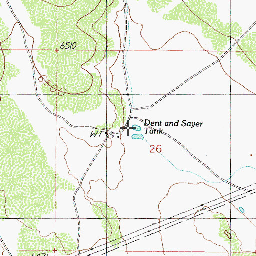 Topographic Map of Dent and Sayer Tank, AZ
