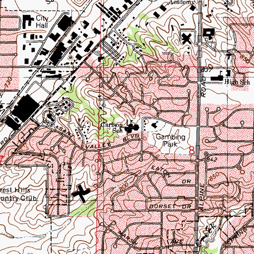 Topographic Map of Clifford P Carlson Elementary School, IL